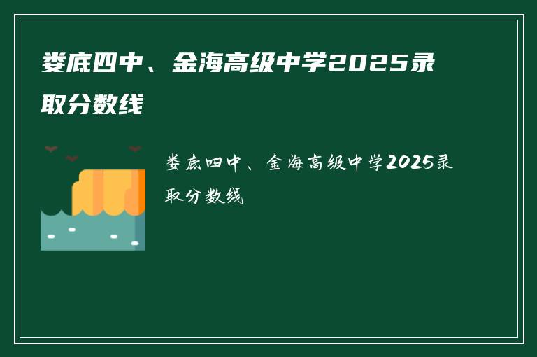 娄底四中、金海高级中学2025录取分数线