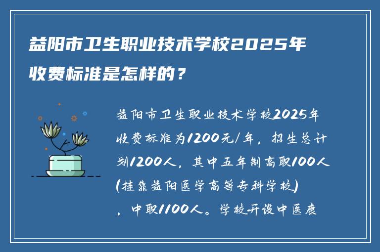 益阳市卫生职业技术学校2025年收费标准是怎样的？
